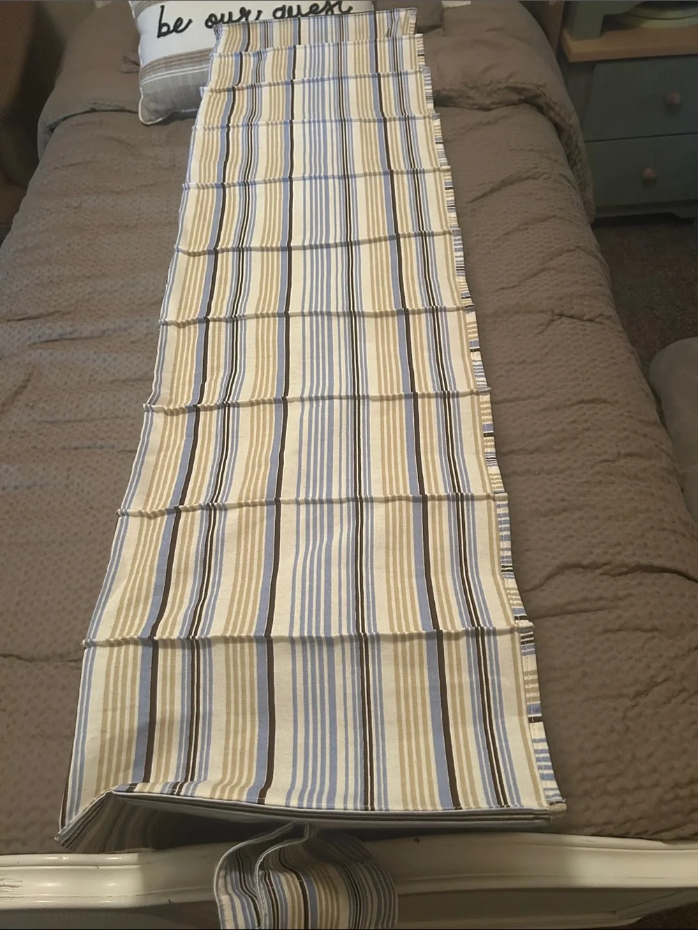 Hanging Closet Organizer in Blue & Cream Stripes - Space-Saving Storage